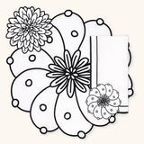 Set de Mantelería Identidad con Individuales, Servilletas y Coasters en Lino Blanco con Bordado en Negro . Set para 4 personas