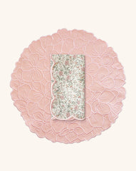 Set de Mantelería con Individual Hortensia Rosa y Servilleta Big Daisy Florecitas Rosa
