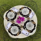 Mantel Individual Tropic de Lino en Forma de Hoja Negra. Set de 4
