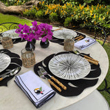 Platos Trinche de Rayas Negras, set de 4