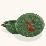 Sopera con Tapa Verde con Venado 3 L.