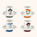 Set de 4 Tazas para Café con Plato Heterónimos