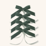 Servilleteros Moño de Terciopelo Teal 22mm. Set de 4