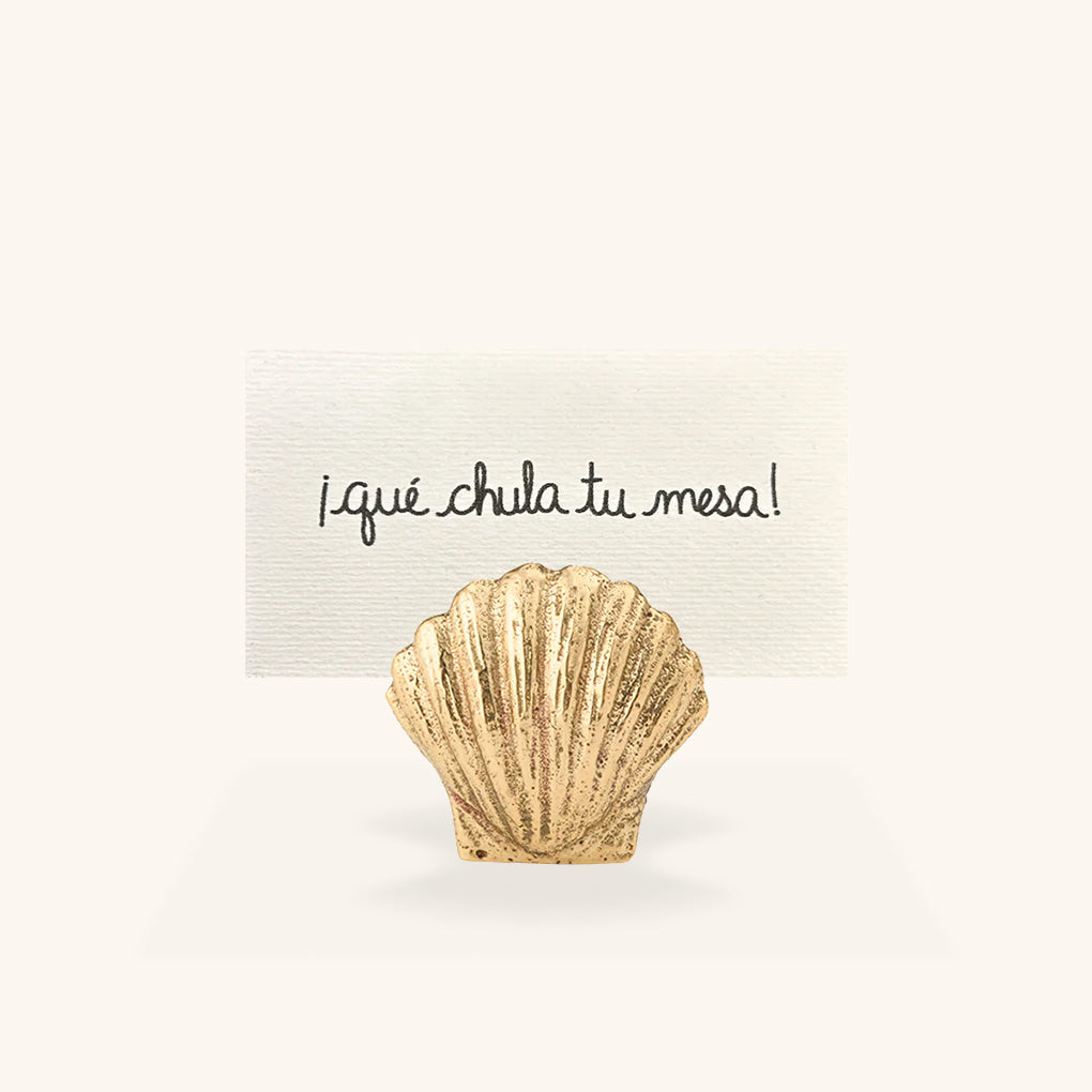 Tarjetero de Bronce en Forma de Concha de Mar