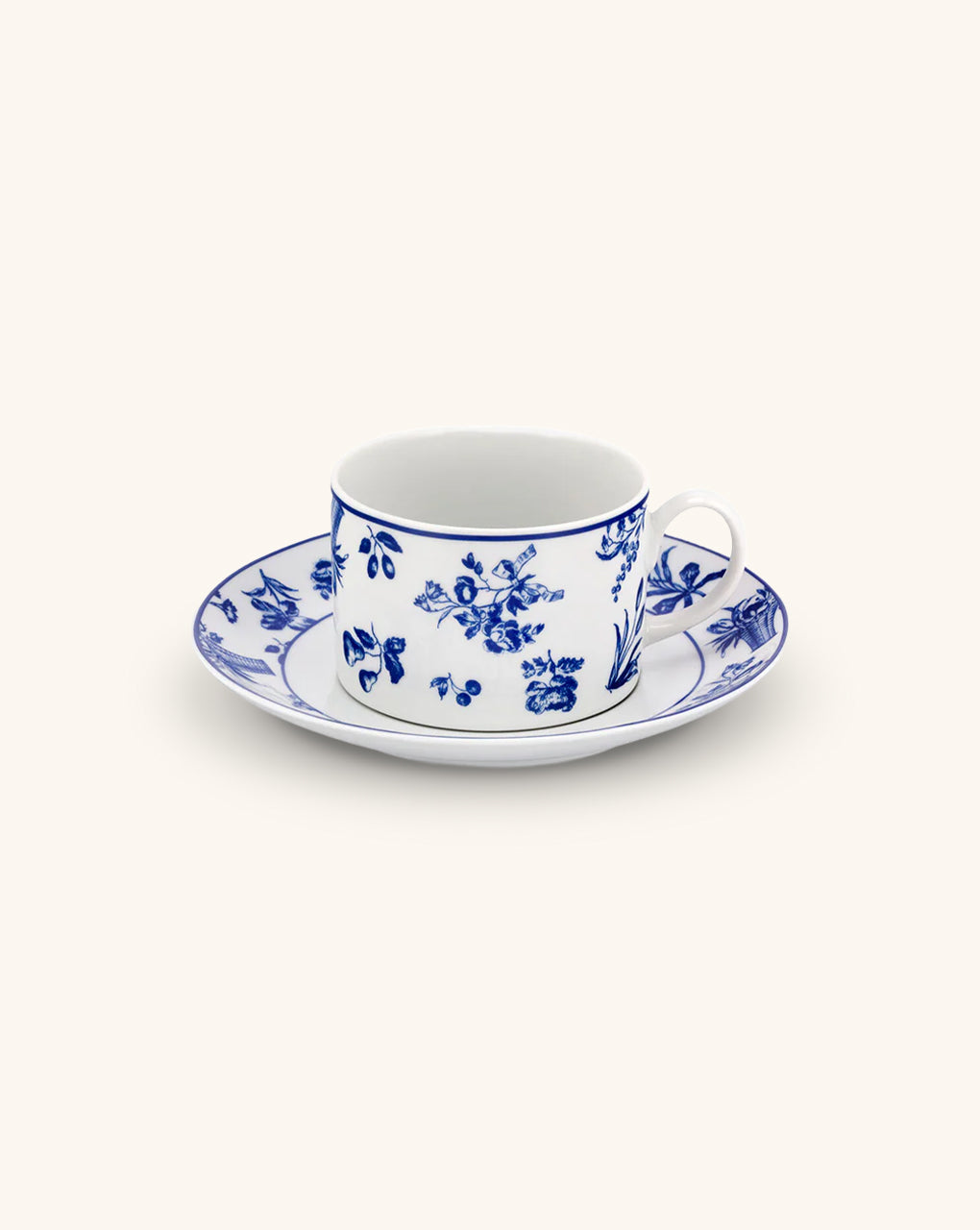 Taza para Té con Platito Chintz 200 ml. Set de 4.