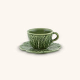 Taza y Platito para Café Repollo Verde. Set de 4. 