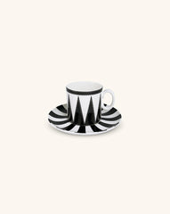 Tazas Espresso con Plato Identidad Negro. Set de 4