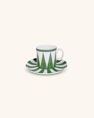 Tazas Espresso con Plato Identidad Verde. Set de 4