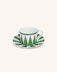 Tazas Té con Plato Identidad Verde. Set de 4