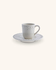 Tazas de Café con Platito Fantasía Gris Niebla. 150 ml. Set de 4