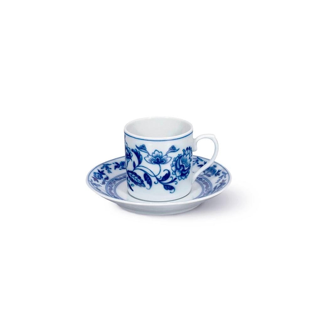 Taza para café espresso de porcelana con su platito, línea Margao de Vista Alegre