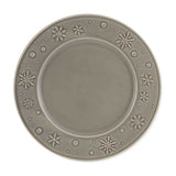 Plato Trinche Snowflake Gris 28 cm. Set de 4.