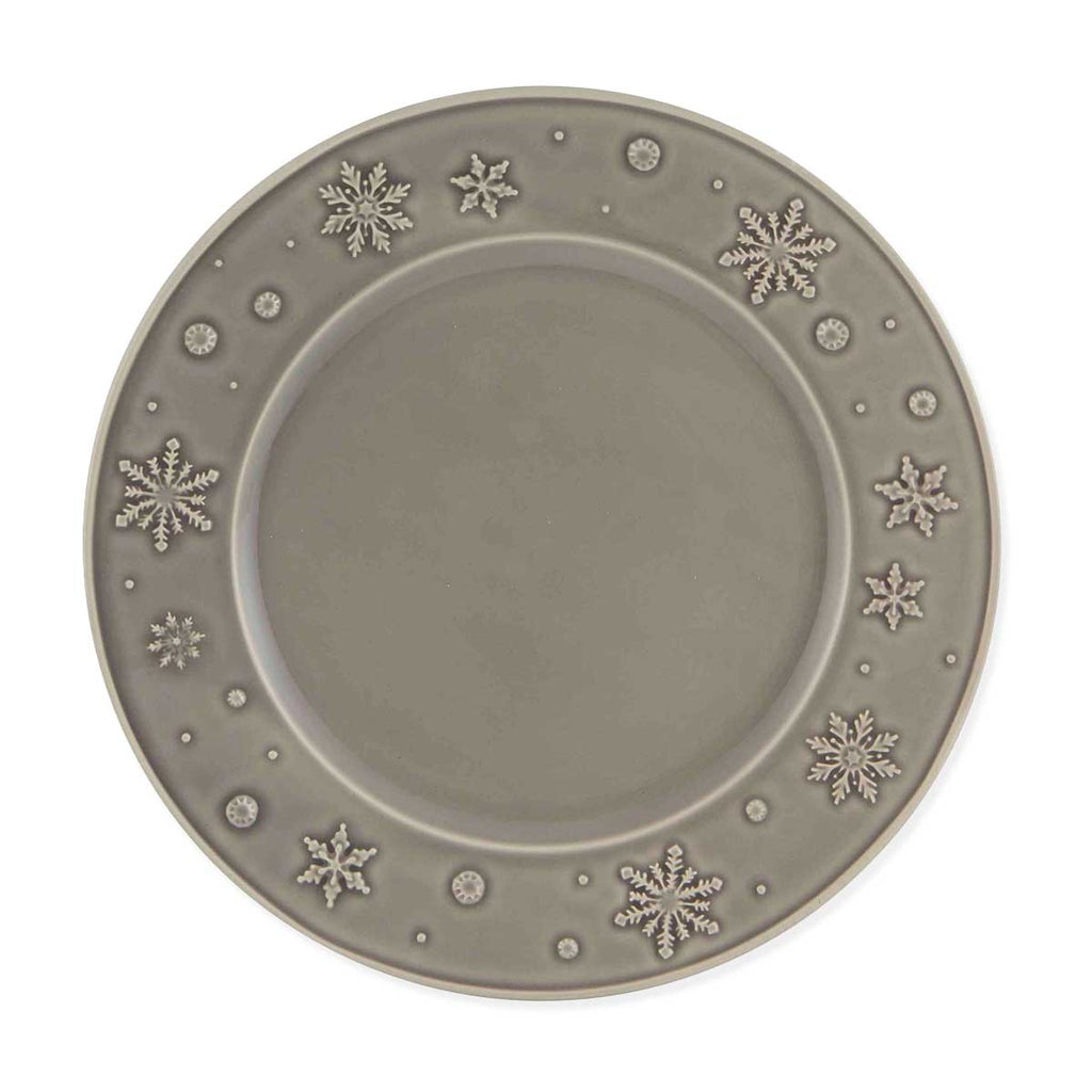 Plato Trinche Snowflake Gris 28 cm. Set de 4.
