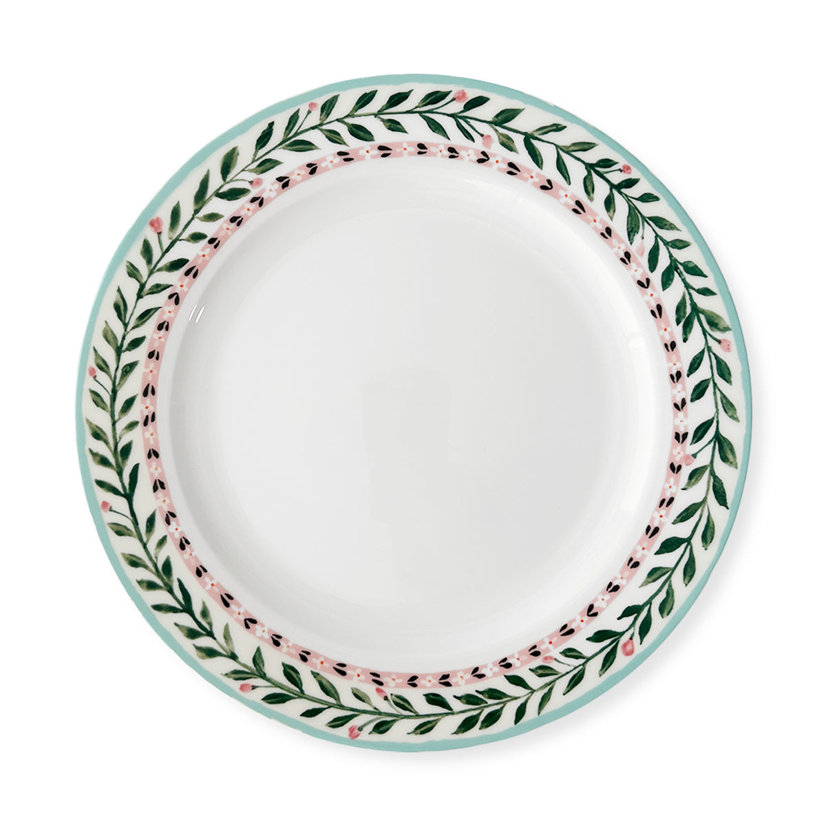 Plato Trinche de Porcelana Blanca con Bordado de Flores, marca Zash