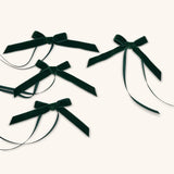 Servilleteros Moño de Terciopelo Verde Oscuro 16mm. Set de 4