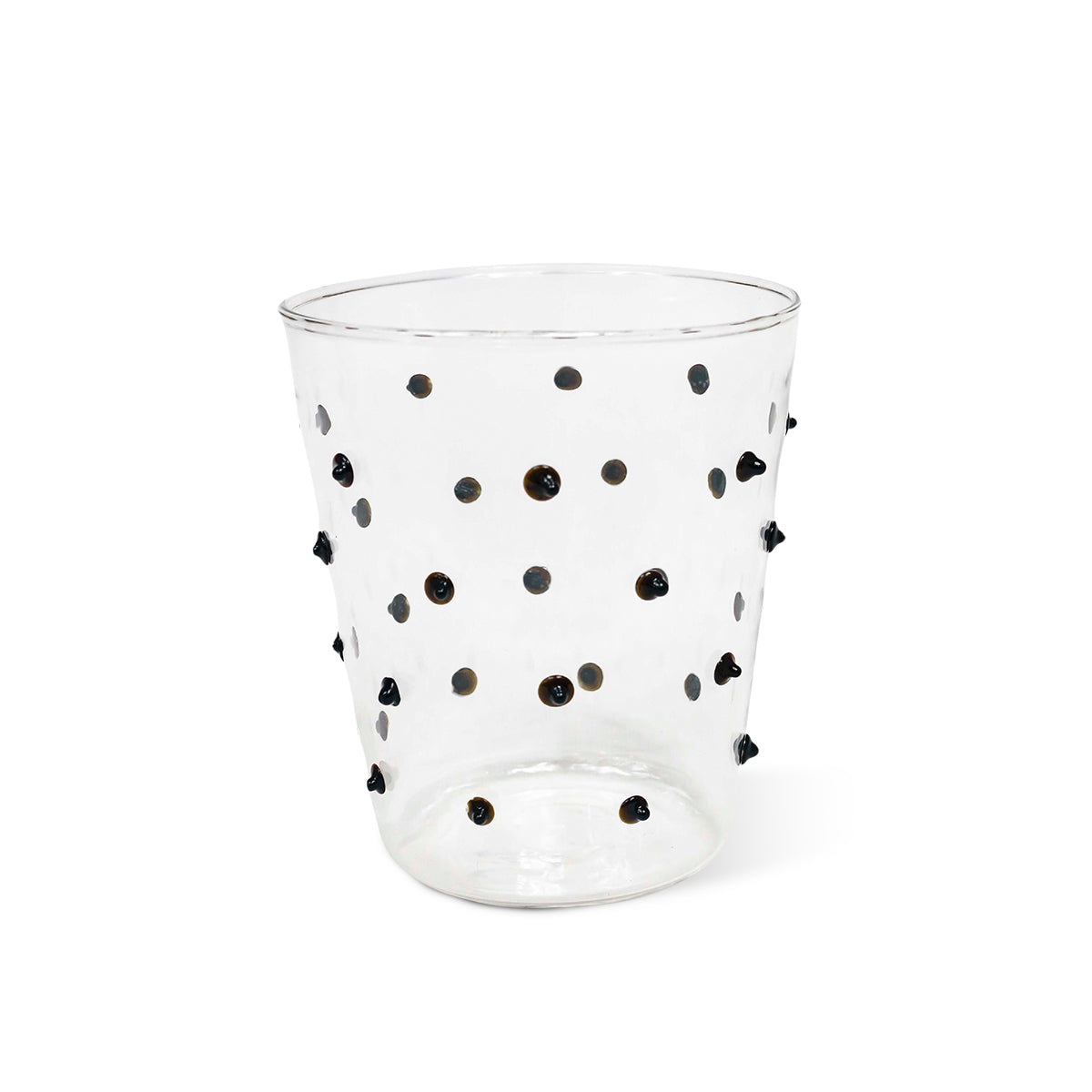 Vasos Pippa Tumbler de Vidrio transparente con Puntitos Negros