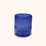 Vasos Tumbler de Vidrio Soplado Artesanal Azul Cobalto, set de 6