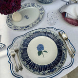 Platos Trinche Azul con Rayas Blancas, set de 4