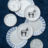 Platos para Pan con Estrellas y Orilla de Oro de 24 Kilates, set de 4