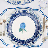 Platos Trinche Azul con Rayas Blancas, set de 4