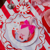 Servilleteros Moño de Terciopelo Rosa 36 mm. Set de 4