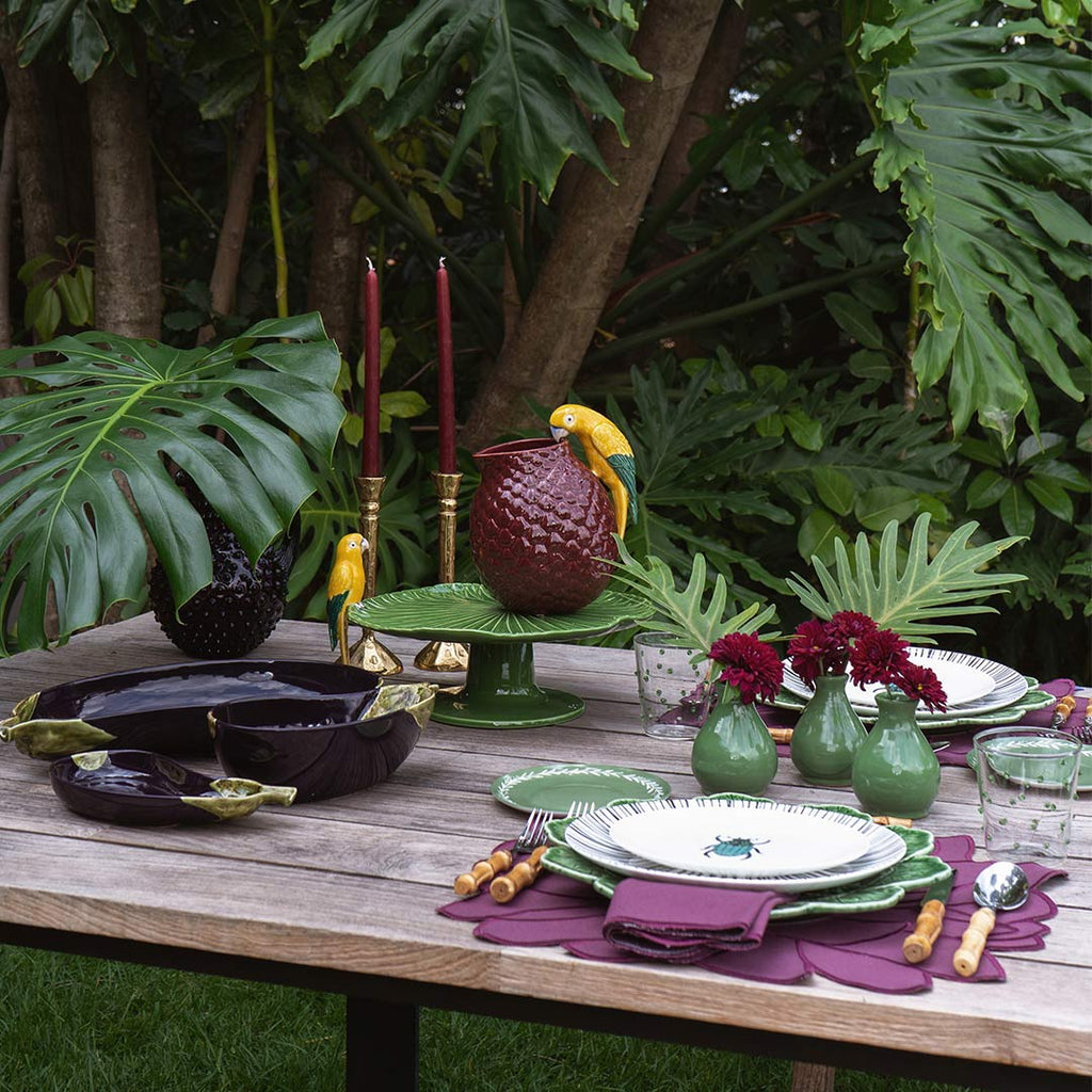 Bajo Plato Geranio Verde. Set de 4.