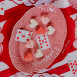 Individuales Mystic de Algodón Rojo con Bordado "Para siempre". Set de 4