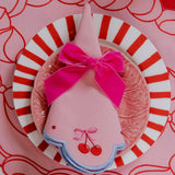 Plato Ensalada de Repollo Rosa Flamingo. Set de 4