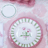 Individual Flor Hibiscus en Loneta de Algodón Rosa Pastel. Set de 4