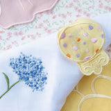 Servilleteros con Bordado de Pascua en Loneta de Algodon y Lino. Set de 4