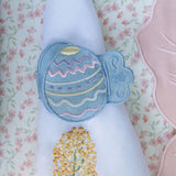 Servilleteros con Bordado de Pascua en Loneta de Algodon y Lino. Set de 4