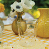 Cocteleras Flor Dalia en Loneta de Algodón Amarillo Pastel. Set de 4