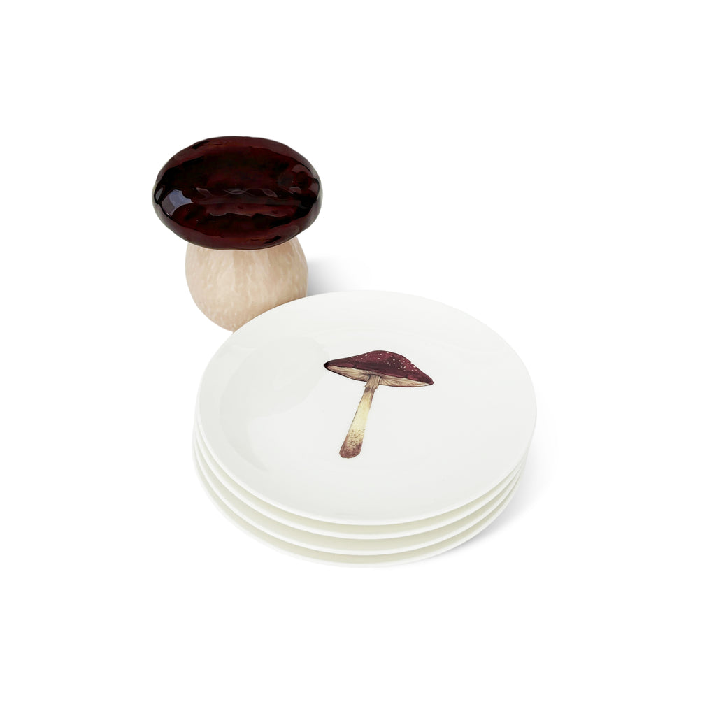Zashpack Magic hongo con platos de ensalada con Hongo y caja de cerámica de Hongo de Bordallo Pinheiro
