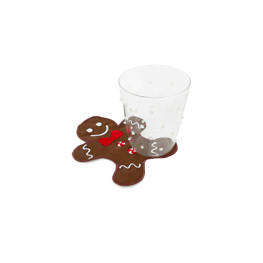 Zashpack set de vasos con puntitos blancos y servilleta coctelera de gingerbread man