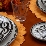 Individuales Flora en Algodón Naranja Bordado de Cempasúchil. Set de 4