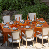 Servilletas Flora  con Bordado de Cempasúchil en Lino Crudo. Set de 4