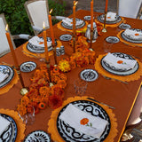 Platos para Pan Puebla de 15 cm en Blanco y Negro. Set de 4