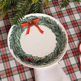 Plato de Pan con Corona Navideña. Set de 4.