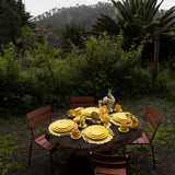 Plato Ensalada de Repollo Amarillo Canario. Set de 4