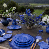 Plato Ensalada de Repollo Azul Cobalto. Set de 4