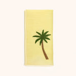 Servilletas Tropic Lino Amarillo con Bordado Palmera