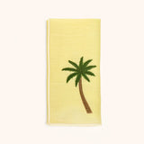 Servilletas Tropic Lino Amarillo con Bordado Palmera