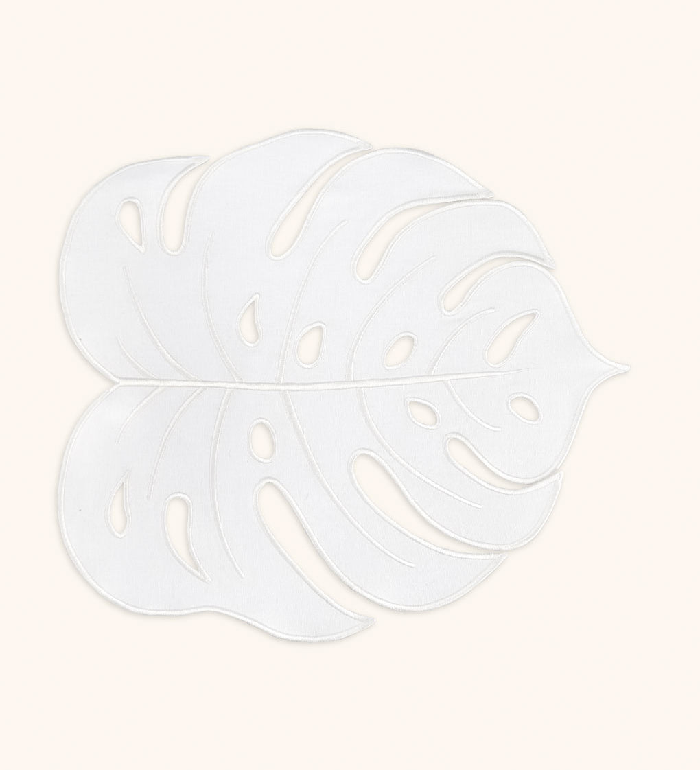 Individuales Hoja Tropic Blanco
