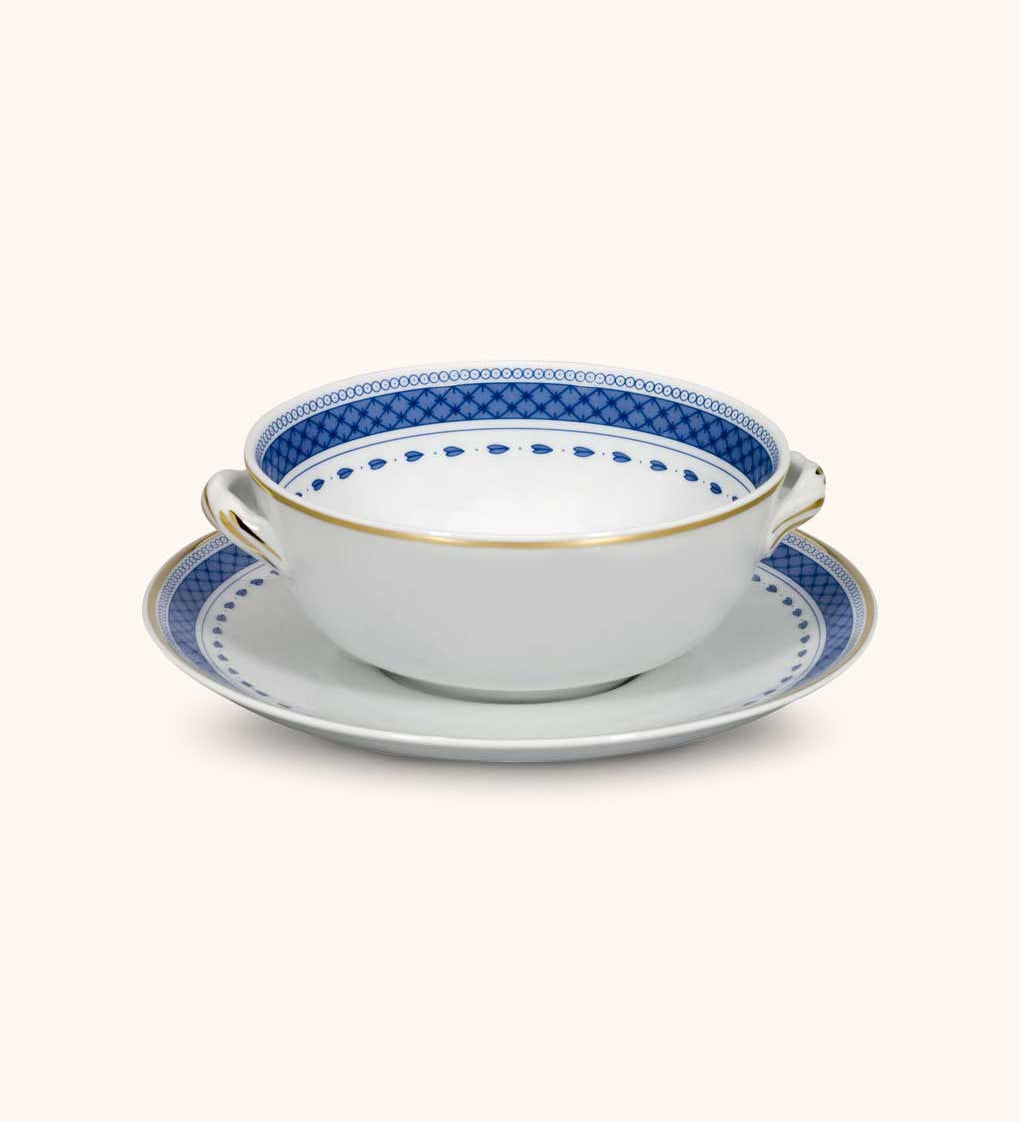 Taza Consome con Plato Cozinha Velha 166 ml. Set de 4
