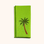 Servilletas Tropic Lino Verde con Palmera Bordada