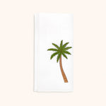 Servilletas Tropic Lino Blanco con Palmera Bordada