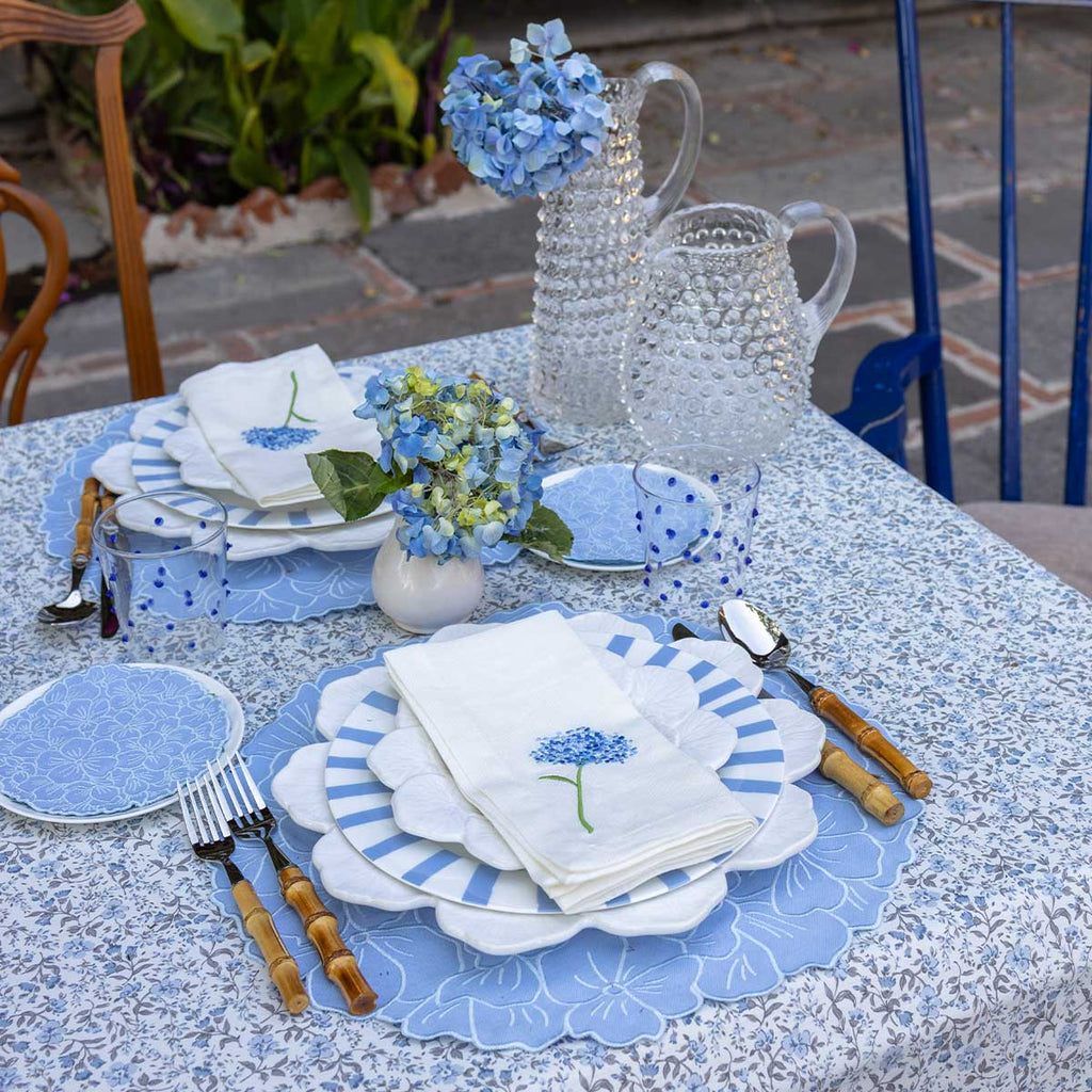 Plato Ensalada Geranio Blanco. Set de 4