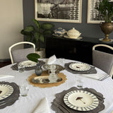 Plato Trinche Candy Cane Gris. Set de 4