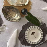 Plato Trinche Candy Cane Gris. Set de 4