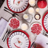 Plato Trinche Candy Cane Gris. Set de 4